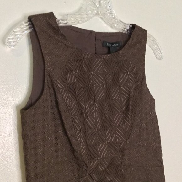 WHBM Espresso Brown Textured Shift Dress - Picture 2 of 9